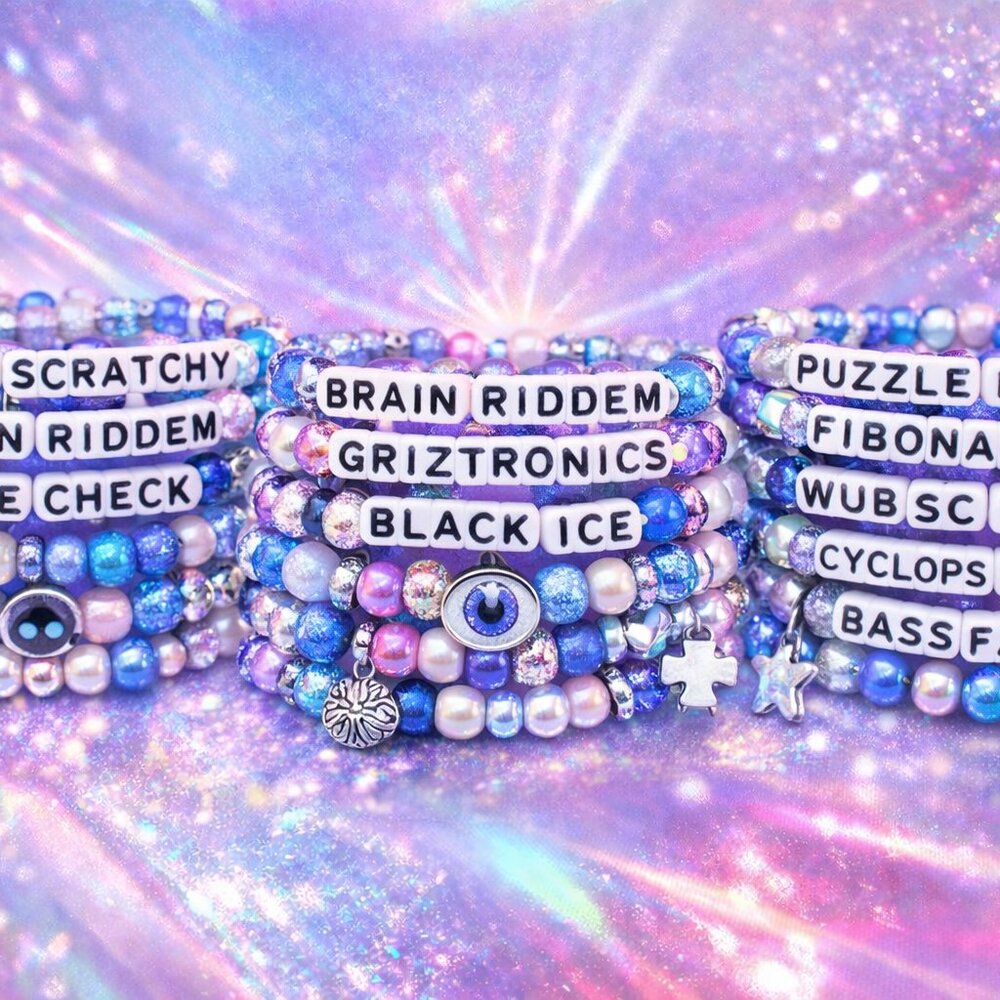 SUBTRONICS | set of 10 Kandi festival / rave beaded bracelets